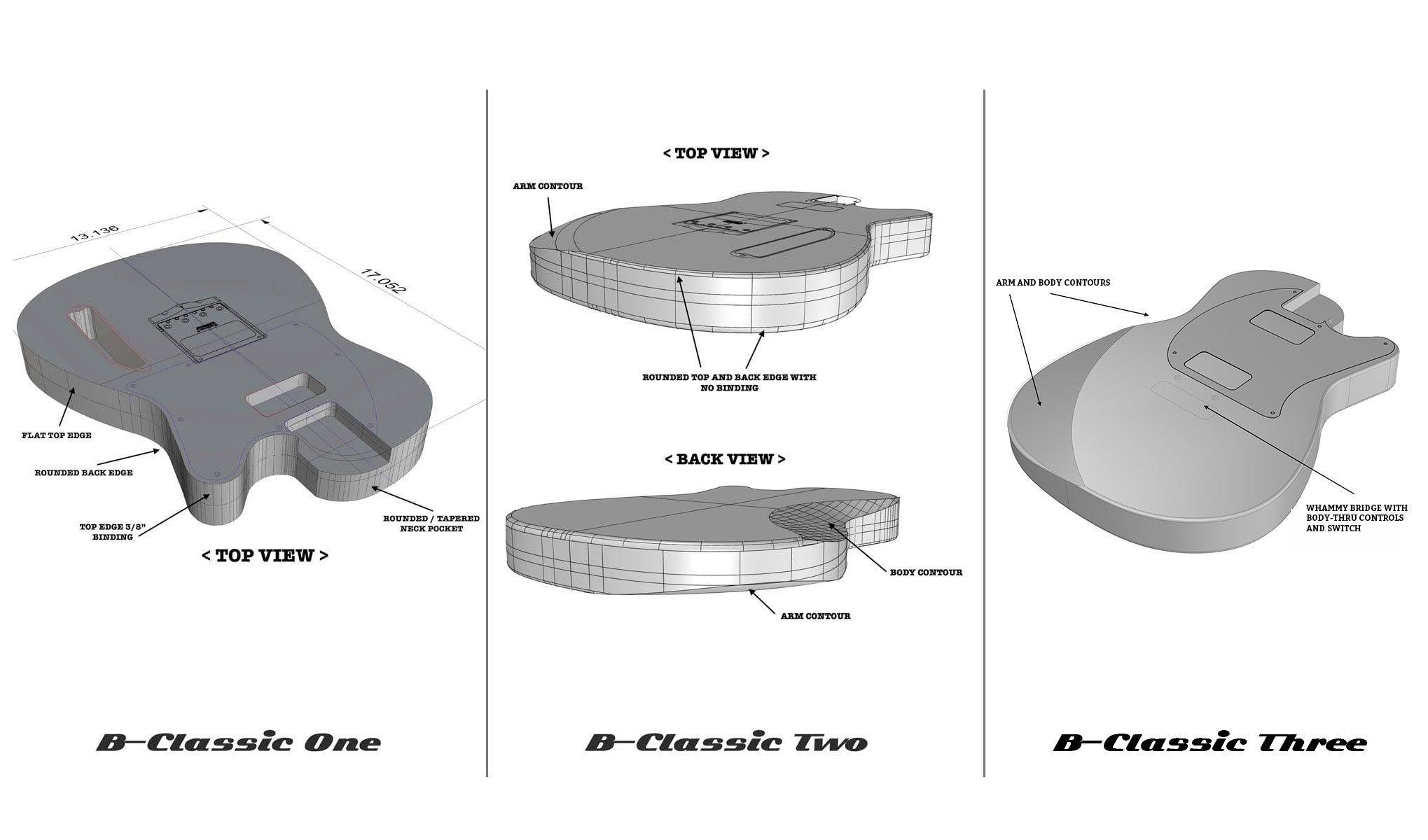 Guitar Models 1, 2 and 3